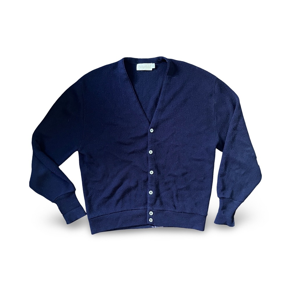 Sedgefield Vtg 90's Men's Knit Blue Cardigan Grandpa made in the USA Size Large